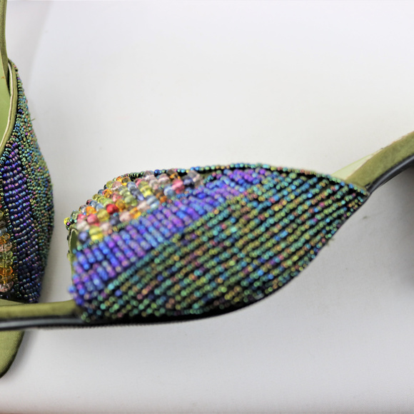 N.Y.L.A. Shoes - N.Y.L.A Beaded Backless, FlipFlop Sandal, 5 -5.5